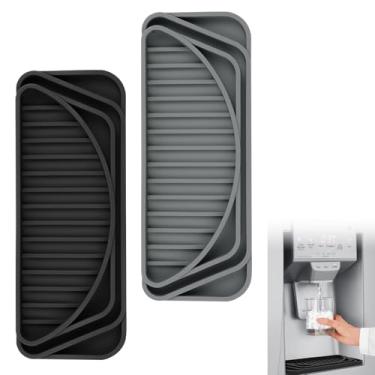 Imagem de Aolso Bandeja coletora de silicone para geladeira, 2 unidades, dispensador de água cortável, coletor de gotejamento, dispensador antiderrapante, sem derramamento, protetor de panela para Whirlpool