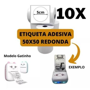 Imagem de Etiqueta Redonda 5cm Para Mini Impressora Gatinho - 10 Rolos - TITANNE