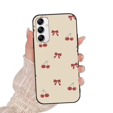 Imagem de Zrutru Capa de telefone estética para Samsung Galaxy A14 5G estampa cereja feminina design para mulheres meninas, protetor de câmera macio à prova de choque Funda capa para Samsung A14 6,6 polegadas