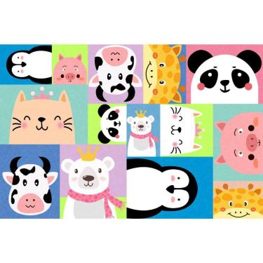 Imagem de Tapete Infantil Jolitex Allegra Kids 1.00 x 1.40 Mts Animais