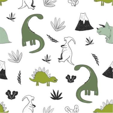 Imagem de Papel De Parede Infantil Dinossauros Green 3,00m - Inove Papéis de Par