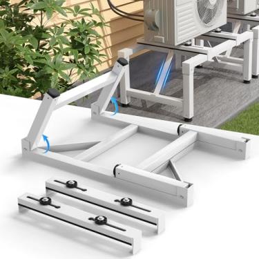 Imagem de GCGOODS Suporte de chão pré-dividido mini, suporte de chão com 2 barras de suporte para sistemas de ar condicionado mini split, sem dutos e bomba de calor de 9.000-36.000 BTU, suporta até 181 kg