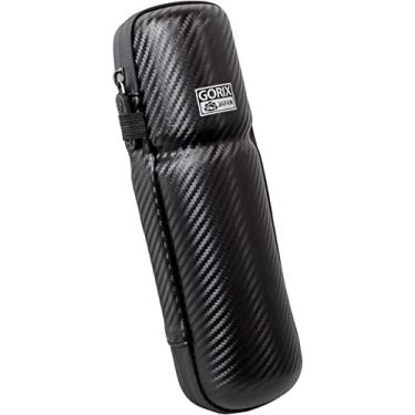 Imagem de GORIX Caixa de ferramentas de bicicleta garrafa impermeável com zíper padrão de carbono estrada MTB bicicleta ciclismo preto (GX-CASE(longo 25 cm))