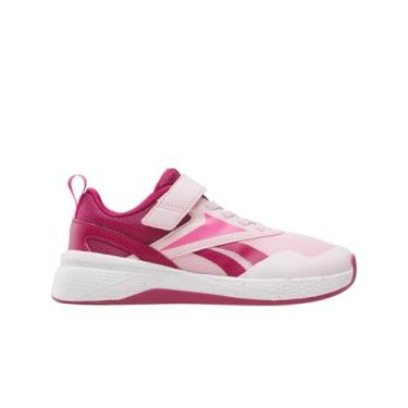 Imagem de Reebok Tênis infantil unissex de couro clássico, Cinza neblina/giz/vermelho vetor, 17