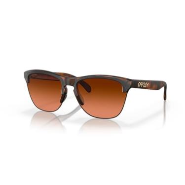 Imagem de Oakley Óculos de sol masculinos Oo9374 Frogskins Lite Square, Tartaruga marrom fosco/marrom gradiente Prizm