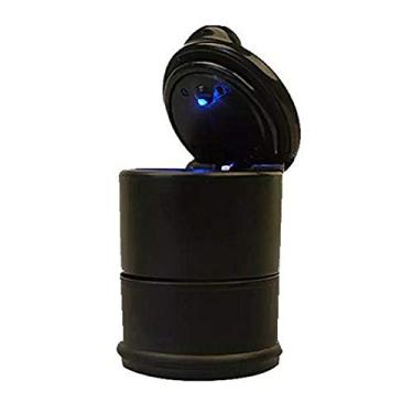 Imagem de Aisibo porta-copo de cinzeiro de carro de fumaça de cigarro, caminhão de carro portátil led com tampa para cinzeiro de carro de escritório em casa (preto)