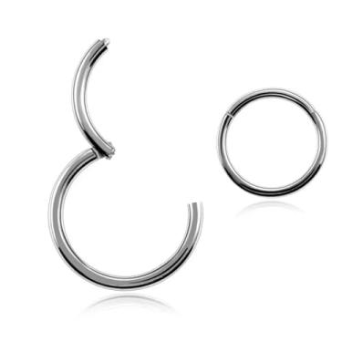 Imagem de SERENITY Body Jewelry Anéis de nariz hipoalergênicos 18G 316l Aço Cirúrgico Septo Anel de Segmento Articulado Piercing Corporal Argolas de Nariz Argolas Labiais Hélice Cartilagem Torre Brincos para