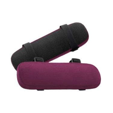 Imagem de MERIGLARE Almofadas de apoio de braço, espuma viscoelástica, ergonômica, removível, almofada de cotovelo, capas de apoio de braço para cadeira de jogos, cadeira, Roxo