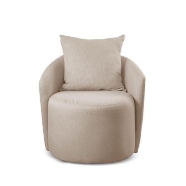 Imagem de Poltrona Redonda Para Sala Califórnia linho Bege 103
