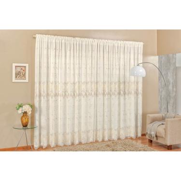 Imagem de Cortina Italiana para Quarto Palha Varão Simples 3 Metros - Bordados Ricardo