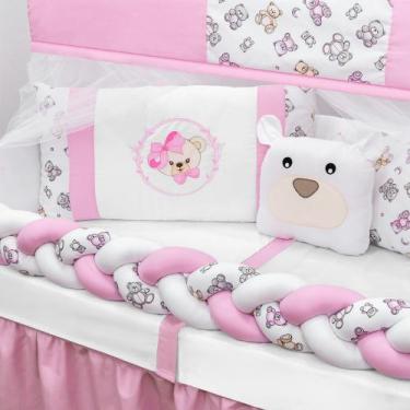 Imagem de Kit De Berço 12 Peças Americano Completo Tricot Enxoval Estampado Luxo