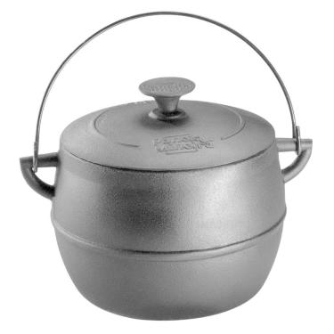 Imagem de Caldeirão Bojudo Com Tampa 20 Cm 6 L Em Ferro Fundido Panela Mineira