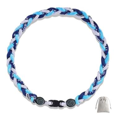 Imagem de Lmuwecno Colares de beisebol de 45,7 cm com três cordas trançadas, tornado, homens e mulheres, acessórios ideais para times de beisebol e entusiastas, 18.0, Nylon e silicone, Sem Pedra Preciosa