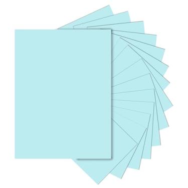 Imagem de Silunkia 28 folhas de cartolina azul claro 8,5 x 11, papel para impressora de cartolina de 42 kg para artesanato, cartões DIY, cartões de visita, convites, menus, certificado (azul)