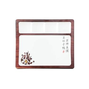 Imagem de Prato de pato assado com padrão de mogno assado com padrão de mogno de 35,56 cm com estampa de melamina e anti-queda comercial