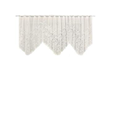 Imagem de Cortina Bando Renda Cascata Cozinha Tulipa Bege 2,65x1,00