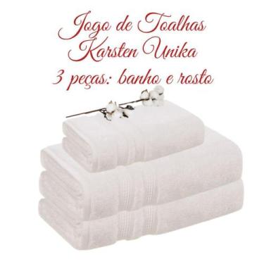 Imagem de Jogo de Toalhas 3 Peças Banho e Rosto Karsten Unika Branca