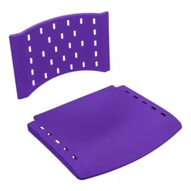 Imagem de Assento Encosto Plastico Preto Cadeira Fixa