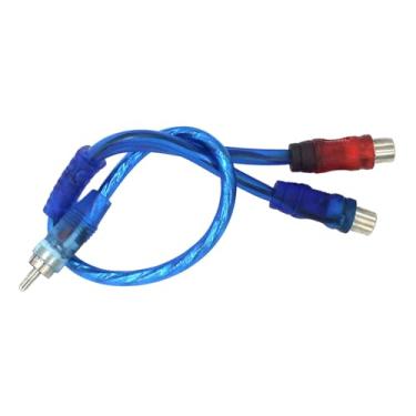 Imagem de ZGUZMCMK Cabo de áudio RCA de 30 cm, adaptador Y, divisor RCA para som automotivo, de áudio doméstico, alto-falantes, amplificador, subwoofer, 2 Mulheres para 1 Homem