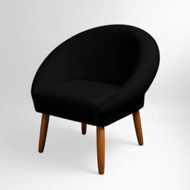 Imagem de Poltrona Confortável para Sala de Estar Moderna Resistente Tecido Veludo MOBLAN decor (Preto)