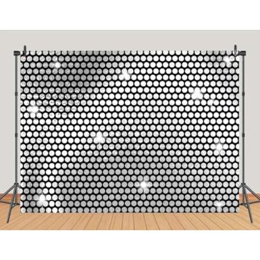 Imagem de Alltten Pano de fundo prateado de 2,1 x 1,5 m para festas, toalha de mesa de lantejoulas prateadas, aniversários, casamentos, formaturas, festas