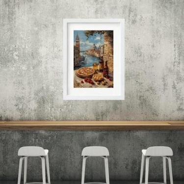 Imagem de Quadro Itália Comida Com Paisagem- 60X48Cm - Quadros On-Line