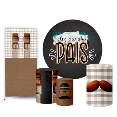 Imagem de Trio Capas Cilindro + Painel Redondo Sublimado + Lateral Dia dos Pais (K2PAI0005)