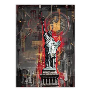 Imagem de Placa Decorativa Grafite Estatua Da Liberdade Arte De Rua Banksy Decoração Poster Quarto Sala