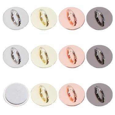 Imagem de DELORIGIN 12 peças de gancho de liga adesiva de liga para telefone, suporte de alça de dedo para celular, anel de dedo redondo para celular, capa de celular e tablet, acessórios para pendurar DIY (4