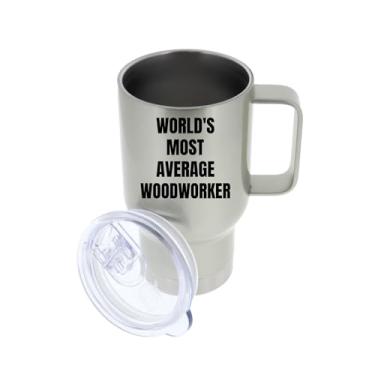 Imagem de Caneca de viagem Woodworker – Caneca de café com copos isolados – Mais médio do mundo – Presentes de madeira