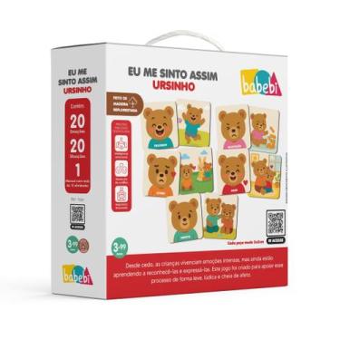 Imagem de Eu Me Sinto Assim Ursinho Babebi Brinquedo Emoções Madeira