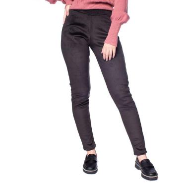 Imagem de Calça Feminina Bruna e Bia Skinny Veludo Cotelê Marrom-Feminino