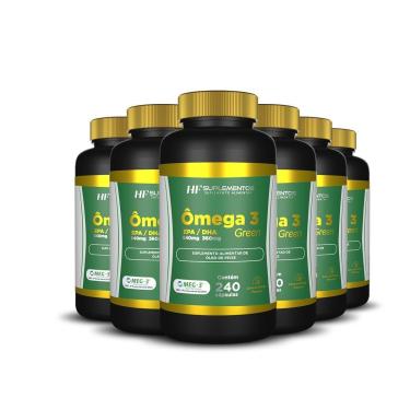 Imagem de 6X ÔMEGA 3 240 CAPS EPA 540MG + DHA 360MG HF SUPLEMENTOS-Unissex