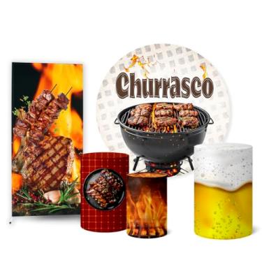 Imagem de Trio Capas Cilindro + Painel Redondo Sublimado + Lateral Churrasco (K2CHO0002)
