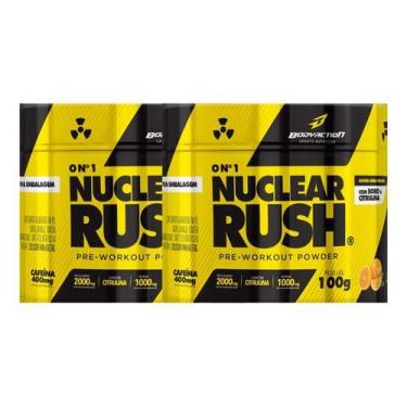 Imagem de Kit 2 Pre Treino Nuclear Rush 100g Bodyaction, Laranja