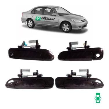Imagem de Maçaneta da porta honda civic 1.7 2001 á 2006 externa dianteira kit c/
