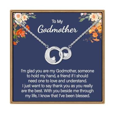 Imagem de IEFLIFE Colar de presente para mulheres – Colar de círculo entrelaçado banhado a ouro branco 14K para mãe e filha, 2 colares circulares presentes para mulheres, irmãs amigas, presente de aniversário