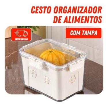 Imagem de Organizador De Geladeira 5,4L Tampa De Acrílico E Drenagem - Top Rio