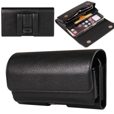 Imagem de Coldre de couro PU para celular com suporte de óculos de sol, bolsa para cinto para iPhone 16 Pro Max 16 Plus Samsung Galaxy A06 A16 A26 A36 A15 A25 A35 S25 Ultra S24 Ultra Pixel 8 Pro (preto, G)