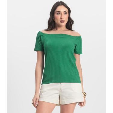Imagem de Blusa Feminina Canelada Infinita Cor Verde, G, Verde