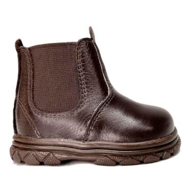 Imagem de Botina Infantil New Baby em Couro Café Legítimo Confortável Linha Premium kpl Kapell