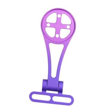 Imagem de Generic Suporte para computador de bicicleta frontal Suporte para cronômetro de bicicleta Ângulo ajustável compacto para haste de para medidor de velocidade, Gradiente Roxo