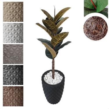 Imagem de Planta Artificial Ficus Lyrata Outono Toque Real com Vaso Decorativo -