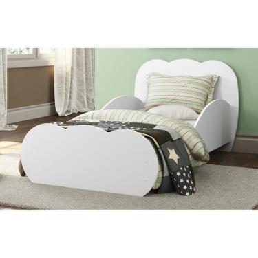 Imagem de Cama Infantil Minicama para colchão 70x150 cm 100% MDF Nuvem Multimóveis Branca