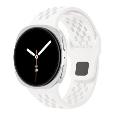 Imagem de Pulseira esportiva de silicone para Samsung Galaxy Watch 8 de 40 mm e 44 mm/Watch 8 Classic de 46 mm, pulseira de silicone respirável sem lacunas para Samsung Watch 8 40 44 e 46 mm