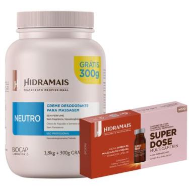 Imagem de Creme De Massagem Neutro 1.8kg + 300g grátis + 4un Superdose Multicaff