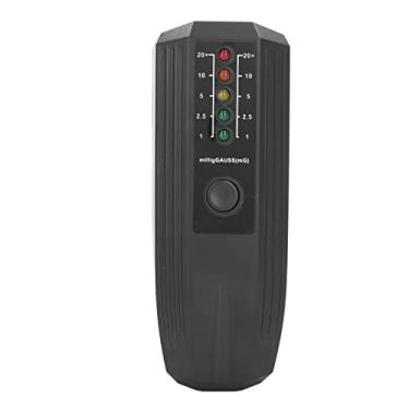 Imagem de Força eletromotiva EMF Tester de radiação eletromagnética Medidor de detector de lED de cor para proteção à saúde do escritório de casa 50 60Hz Monitoramento de frequência (Preto)