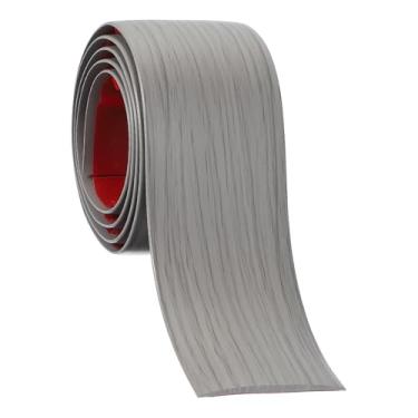 Imagem de PATIKIL Faixa de transição de piso autoadesiva 5 cm x 3,3 pés, divisor plano de piso laminado de vinil para unir lacunas de piso portas cobertura de carpete azulejos cinza grão de madeira