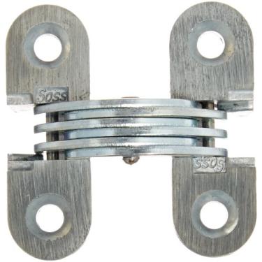 Imagem de SOSS Dobradiça invisível de zinco 114 com furos para aplicações de metal, tipo de montagem de armário de metal, sem revestimento (pacote com 2)