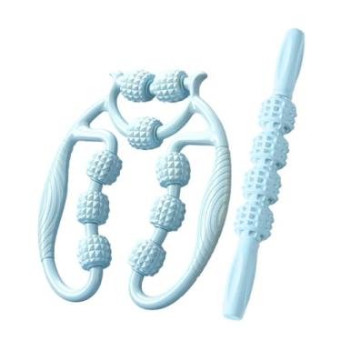 Imagem de RNXRZANK 2 Rolos de Massagem, Braçadeira Circular para Pernas, Portátil, Massageador de Pernas Portátil para Treinamento, Rolo Muscular para Panturrilhas, Braç, Azul